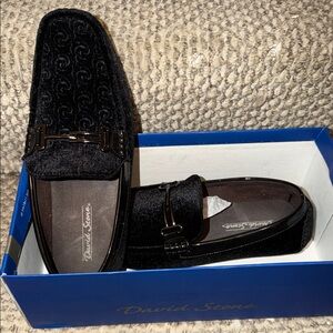 Men’s Black Velvet David Stone Loafers